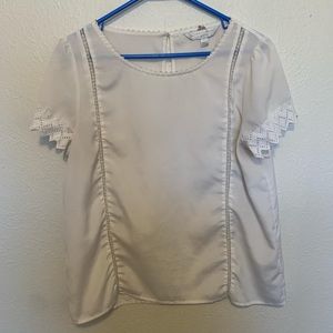 LC Lauren Conrad white sheer blouse top medium